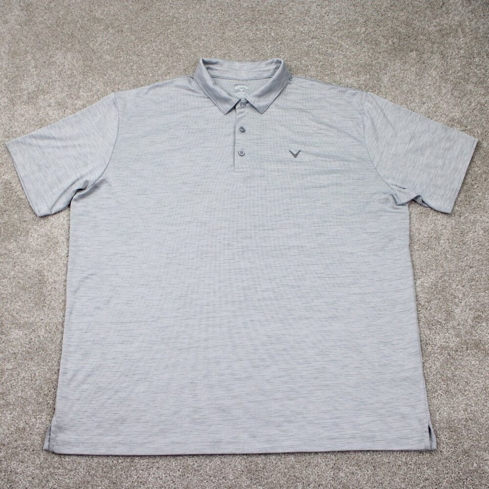 Callaway Opti-Dri Polo Shirt Mens 2XL XXL Gray Polyester Golf S/S Pullover‎